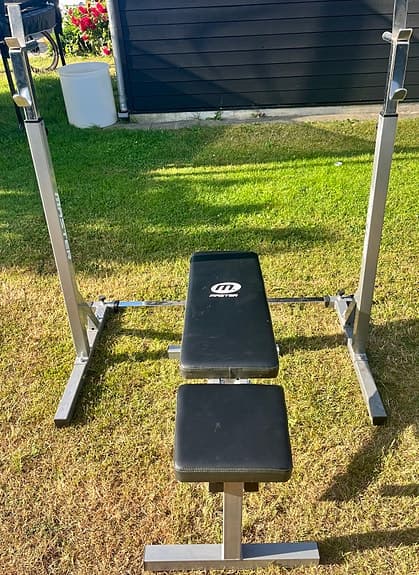Master fitness träningsbänk och skivstångställning