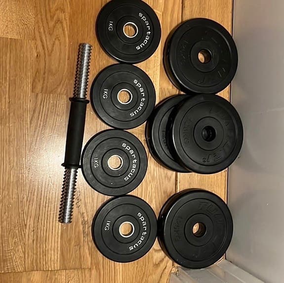 Sportscool justerbar hantel med viktskivor sammanlagt 10kg