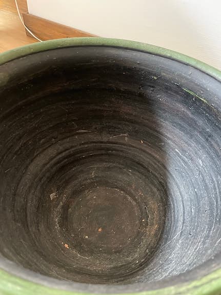Stor kruka i keramik grön/brun