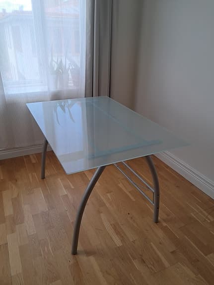 Glas metal bord 120x80