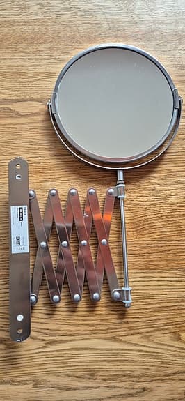 IKEA utdragbar väggspegel i metall