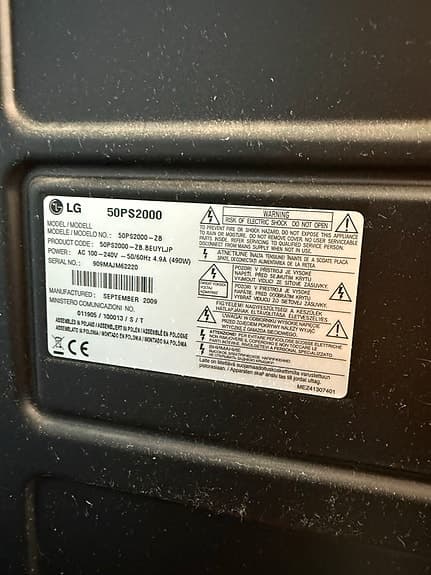 LG 50” Plasma-TV Full HD 1080p