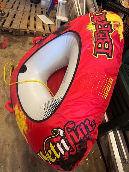 Benzin Fun badring/tub röd/gul för vattensport