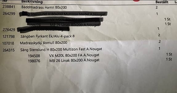 KungSängen VX M20L ställbar säng 80x200 nougat