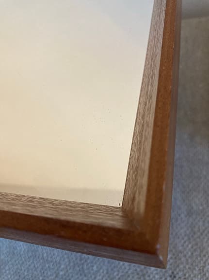 Stor väggspegel i teak – skandinavisk design, retro/vintage (120 × 39 cm)