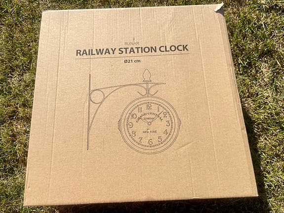 Railway Station Clock väggklocka 21 cm svart