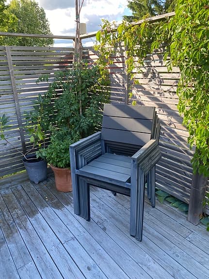 Trädgårdsstolar stapelbara grå