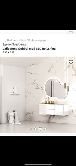 Ny dubbelspegel I kartong med inbyggd belysning från Svedbergs