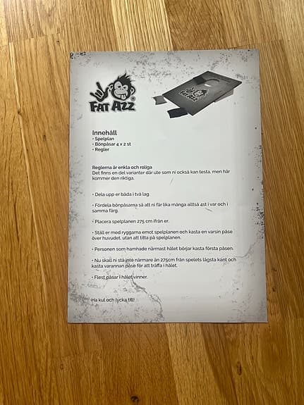 Fat Azz kastspel med ärtpåsar