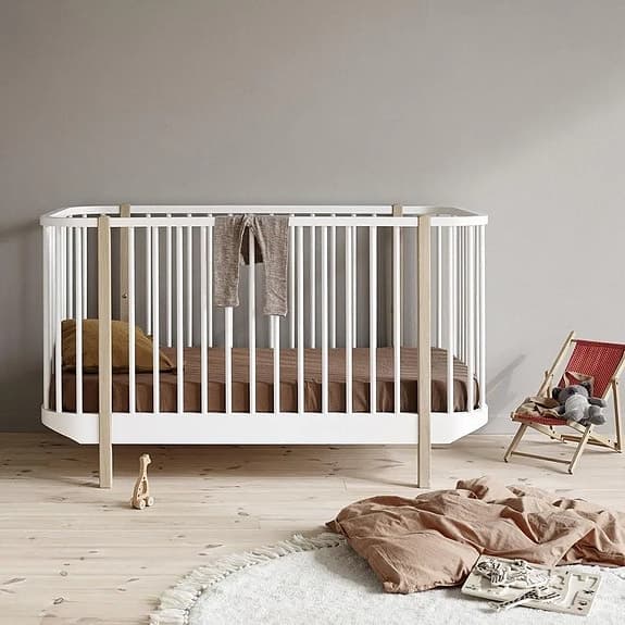Oliver Furniture Wood Spjälsäng Vit/Ek