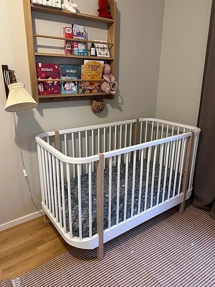 Oliver Furniture Wood Spjälsäng Vit/Ek