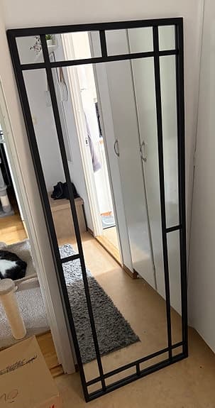 Rusta helkroppsspegel svart metallram