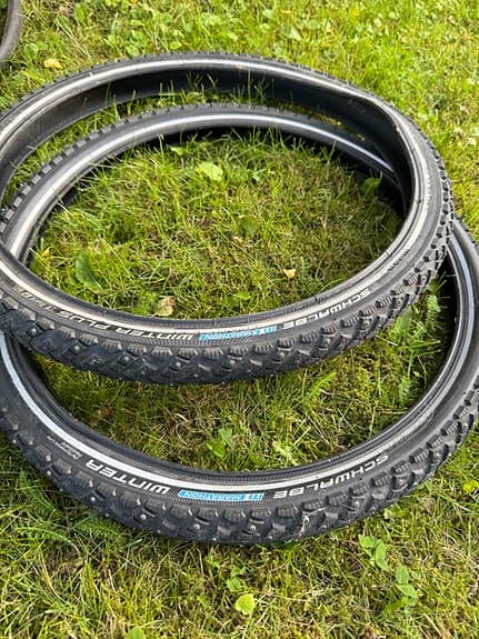 Vinterdäck cykel och cykelvagn