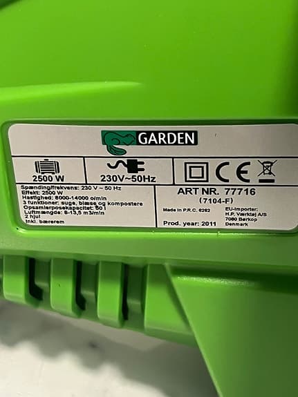 Garden lövblås/lövsug 2500W grön