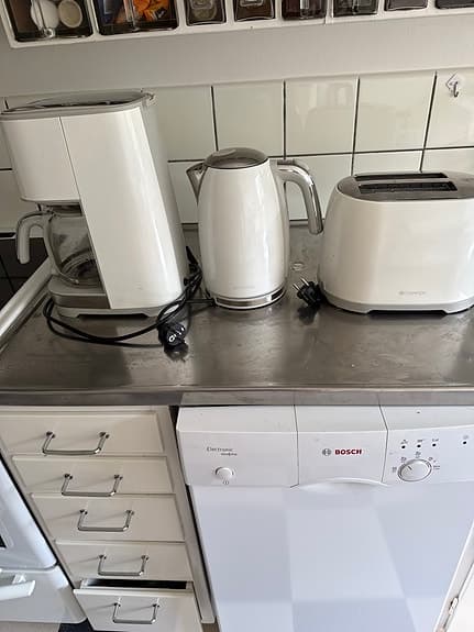 Champion kaffebryggare vattenkokare och brödrost vit