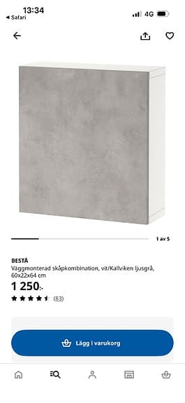Bestå - skåp vit/mörkgrå