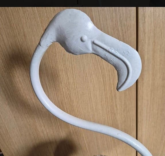 FLAMINGO TRÄDGÅRD VÄXTER KRUKA RETRO VINTAGE PLÅT