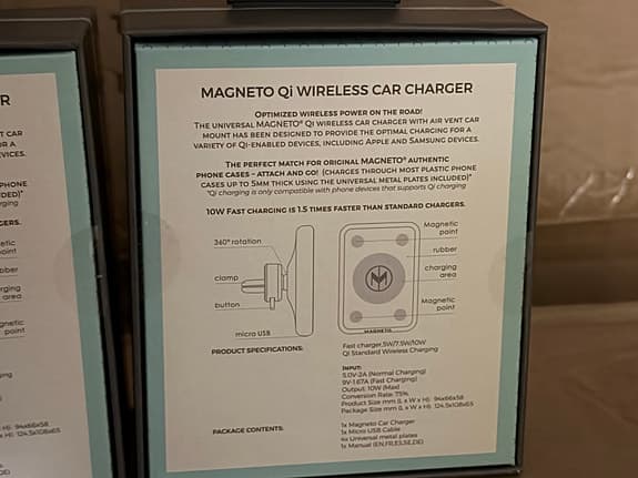 MAGNETO Magnetisk Mobilhållare med Qi Trådlös Billaddare – Lagerparti 850 st