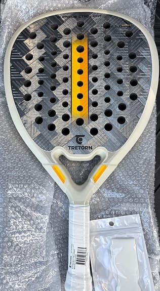 Tretorn padelracket Supreme CTRL Light 15K Carbon vit/gul