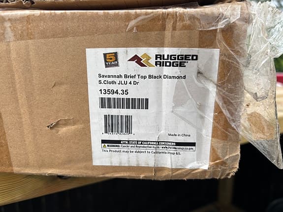 Rugged Ridge Savannah Brief Top till Jeep Wrangler JLU 4-dörrars – nytt