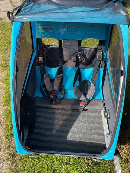 Thule coaster XT cykelvagn blå för 2 barn