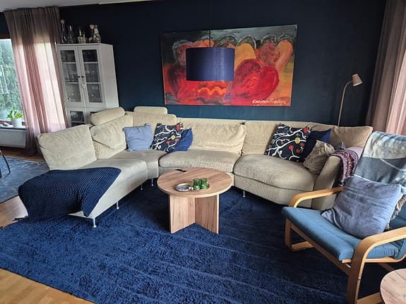 Bröderna Anderssons hörnsoffa beige tyg