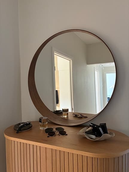 IKEA STOCKHOLM rund spegel 80 cm valnöt