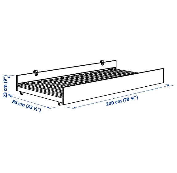 IKEA VIHALS Undersäng, vit, 80x200 cm – NY, oöppnad förpackning