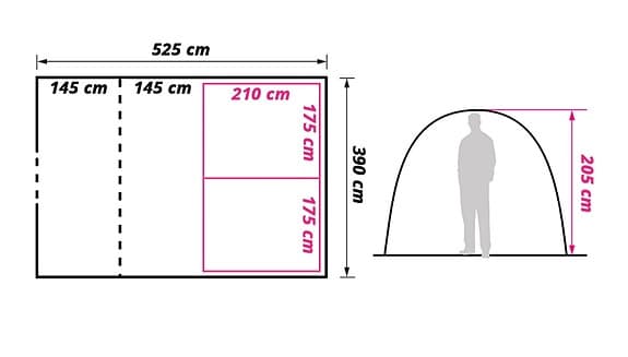 Tunneltält Obelink Lugano 6+ 
20 kvm