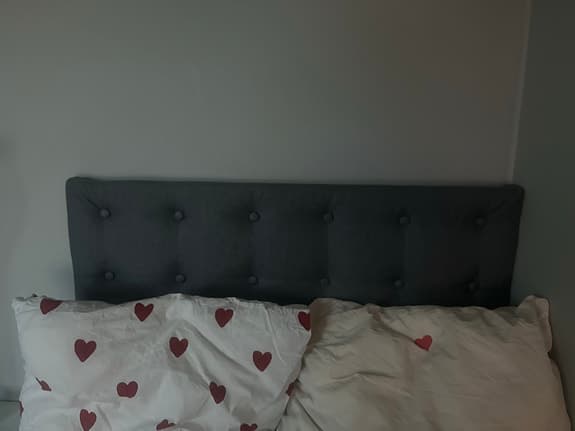 IKEA sänggavel grå