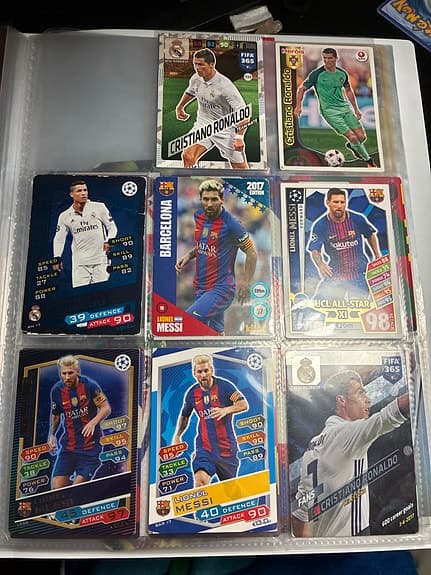 Match Attax fotbollskort Messi & Ronaldo samling