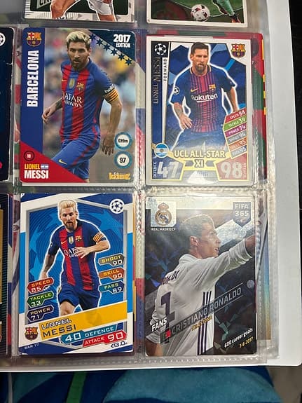 Match Attax fotbollskort Messi & Ronaldo samling