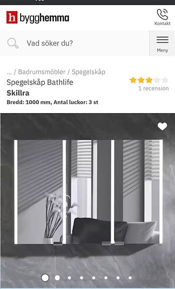 Nytt Bathlife Skillra spegelskåp