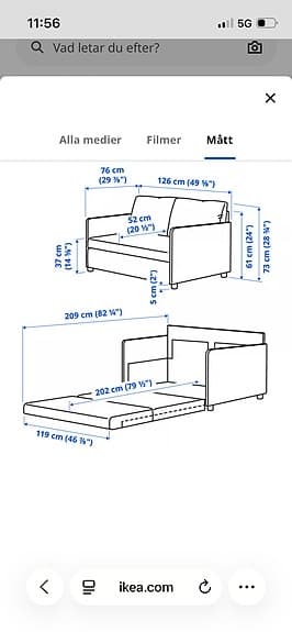 IKEA bäddsoffa 2-sits gul