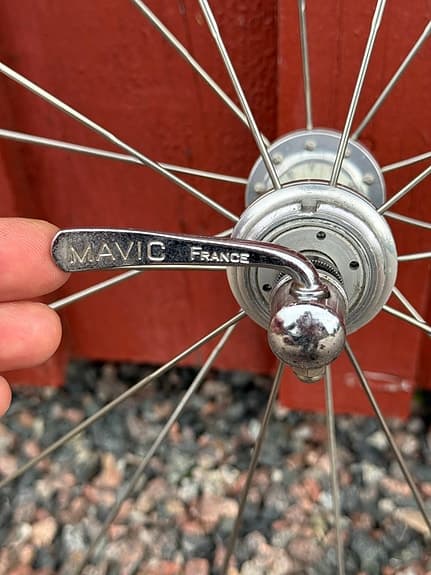 Mavic SSC 26" (650C) framhjul med Mavic 500 nav & UFO disc-kåpor - Vintage