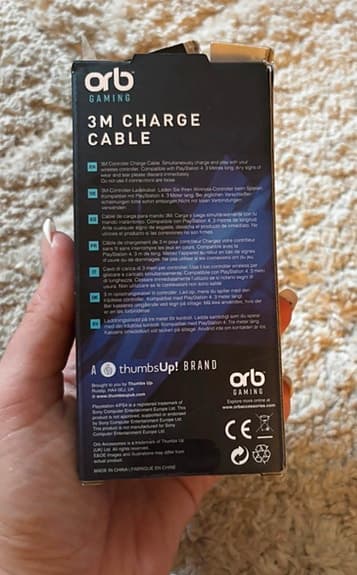 Orb 3m laddkabel för Playstation 4