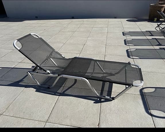 Lätt solstol solsäng med aluminiumstomme 2 st