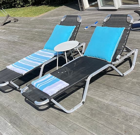 Lätt solstol solsäng med aluminiumstomme 2 st