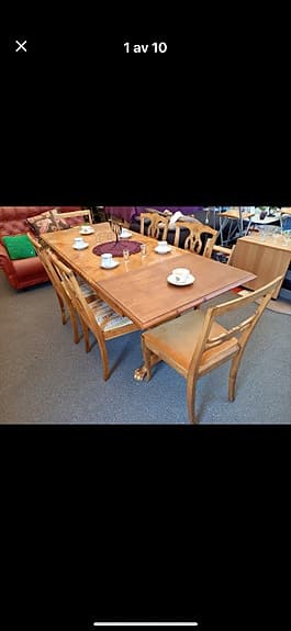 Unik Art Deco-matgrupp med handskurna lejontassar (1920/30-tal)