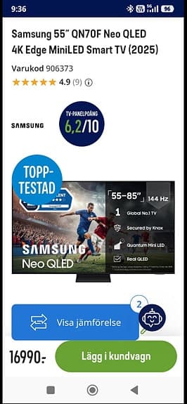 Samsung Neo QLED QN70F 55" TV