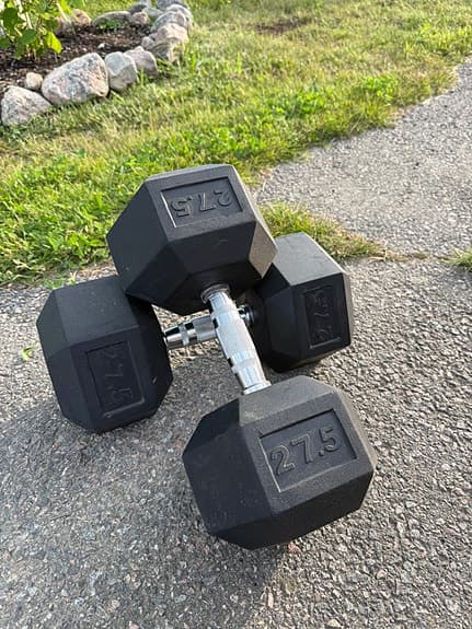 2 st 27,5 kg hantlar
