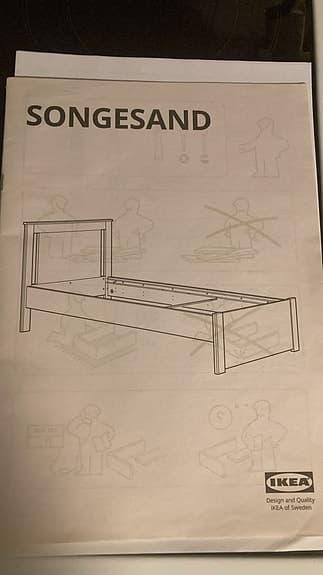 IKEA SONGESAND enkelsäng vit med madrass