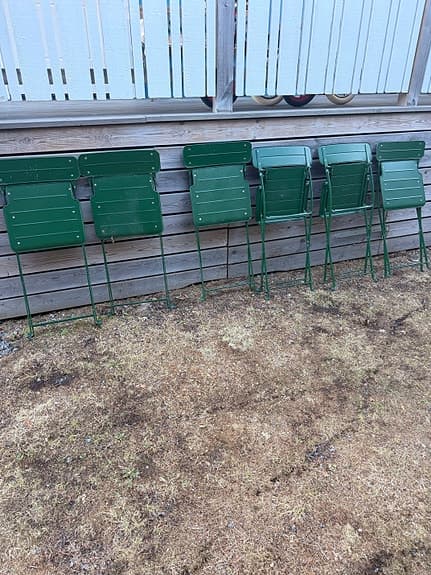 6 st Gröna trädgårdsstolar i metall IKEA SUNDSÖ