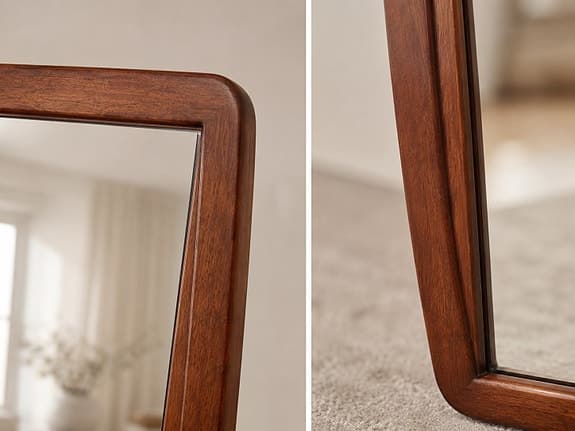 Stor unik teak spegel - Dansk design. vintage / retro / 50-tal / 60-tal