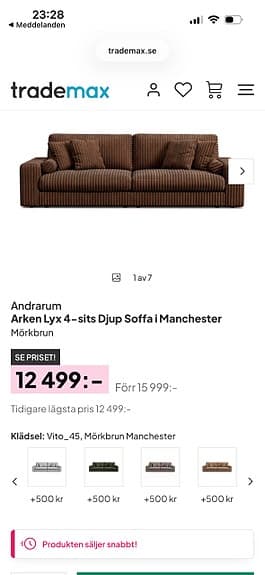 Helt ny  soffa endast 8999kr