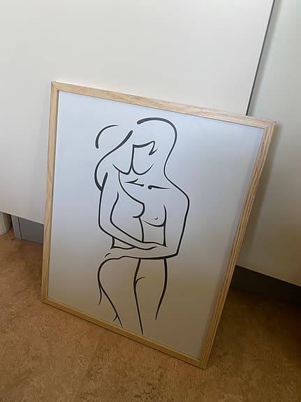 tavla med träram linjeteckning