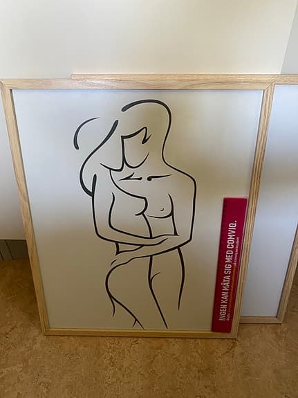 tavla med träram linjeteckning