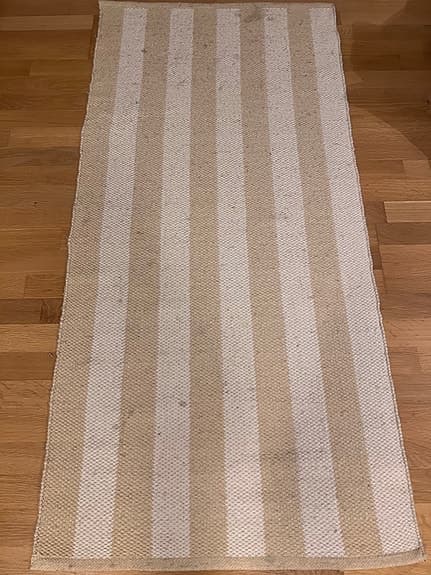Lagerhaus randig matta gångmatta beige vit