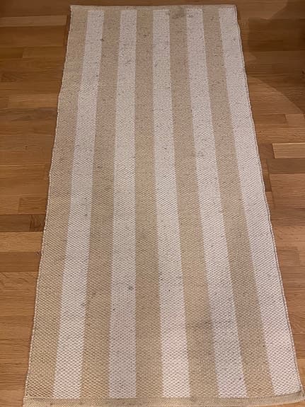 Lagerhaus randig matta gångmatta beige vit