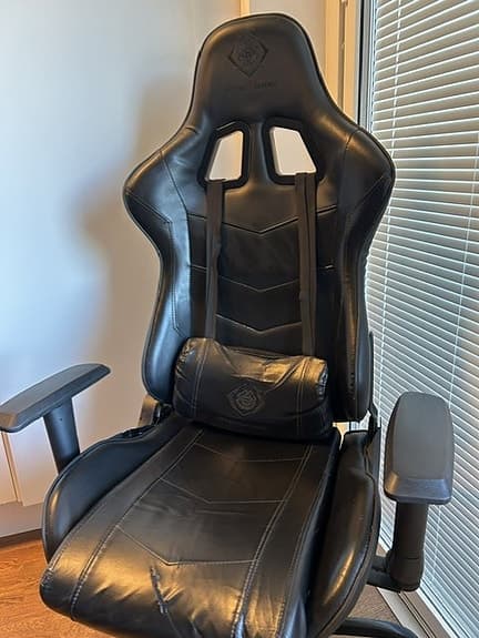 DELTACO GAMING Gamingstol i konstläder, nackkudde, ryggkudde,